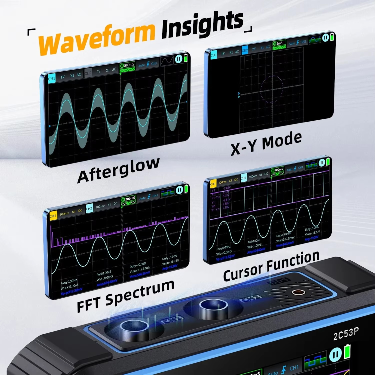 FNIRSI 2C53P Touchscreen Digit - Signal Generator Spectrum Analyzer 评论和价格